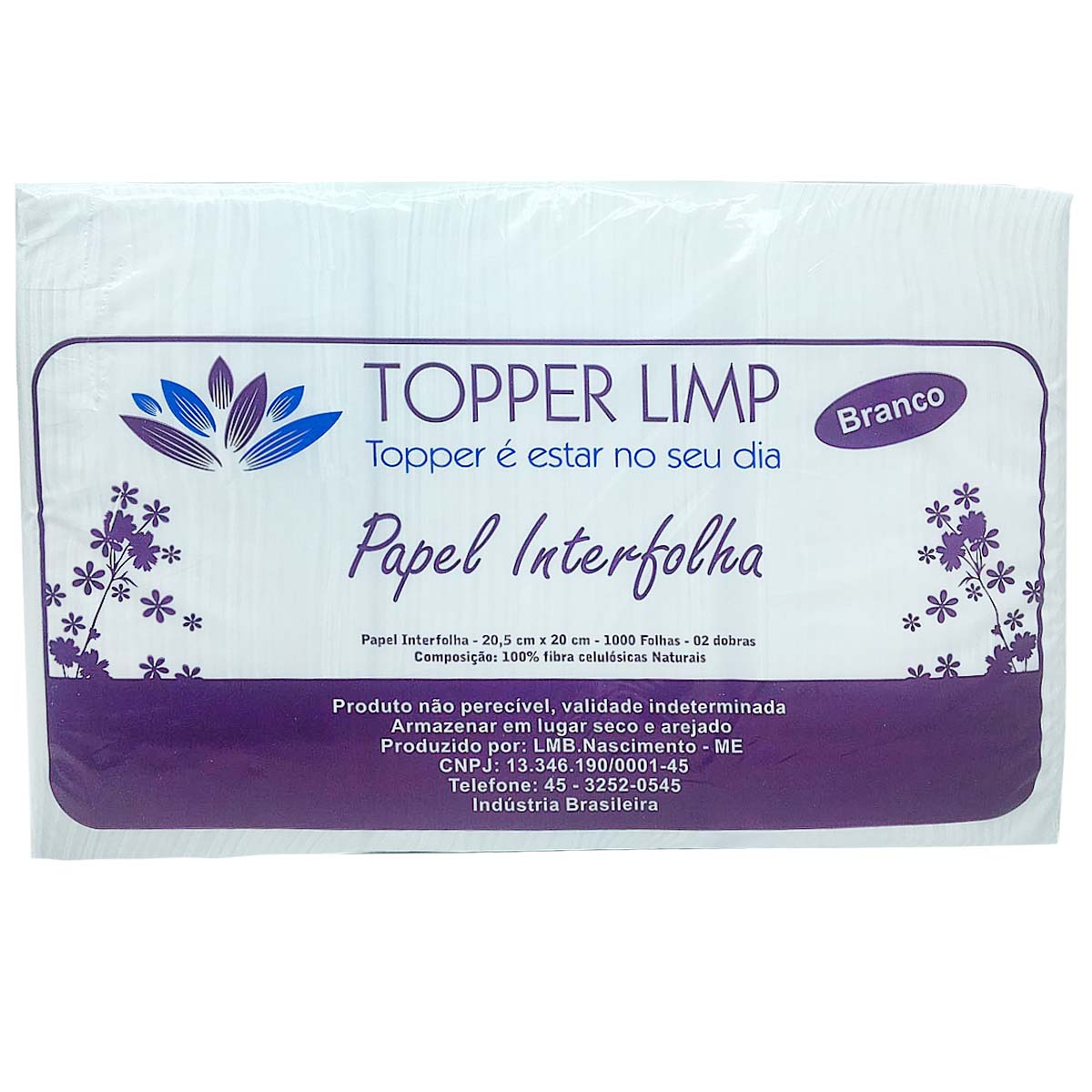 Papel toalha Interfolha c 1000 fls Topper Limp Livraria Barão