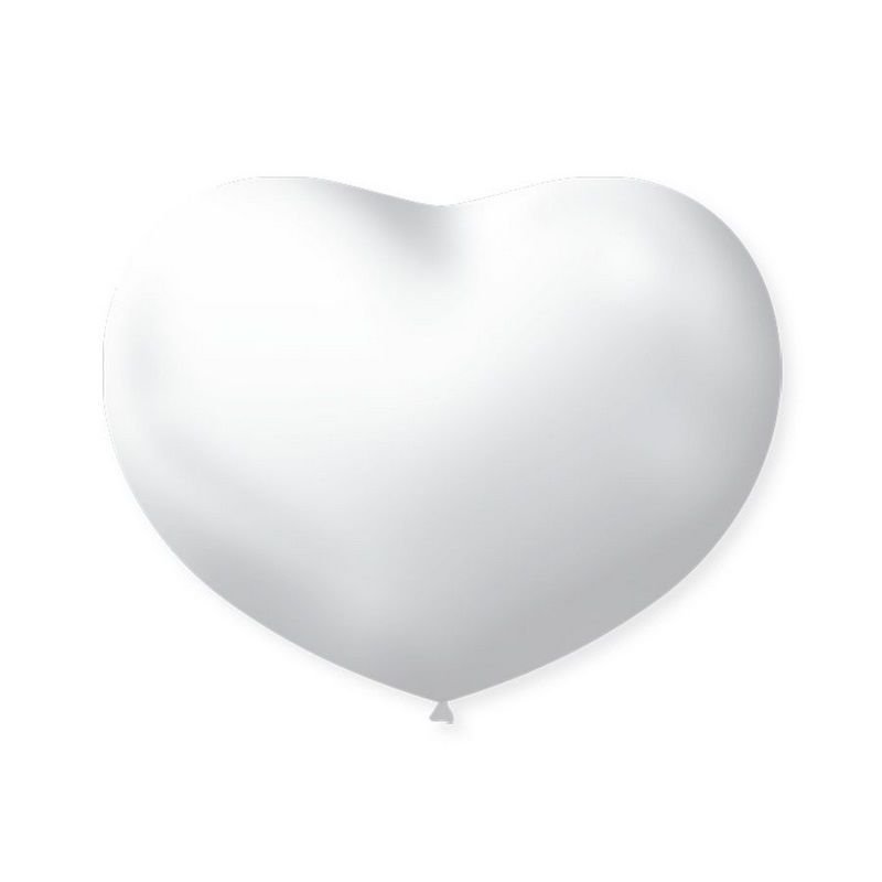 Balão coração n°6 50 un branco São Roque