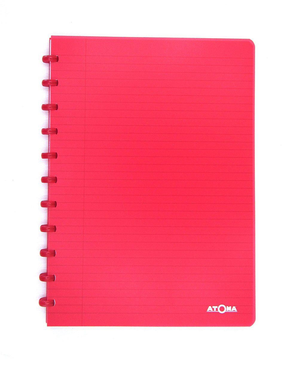Caderno A4 72 fls vermelho TRANSPARENTE Atoma