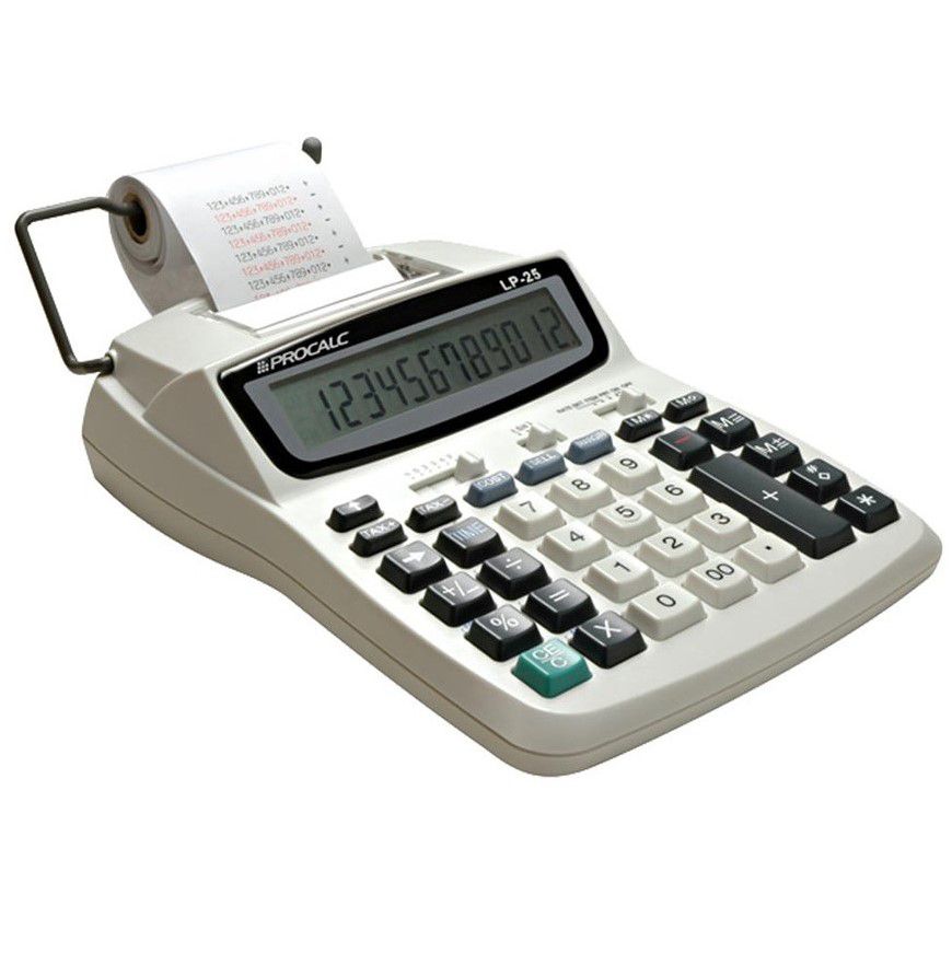 Calculadora de mesa com bobina 12 dígitos LP25 Procalc