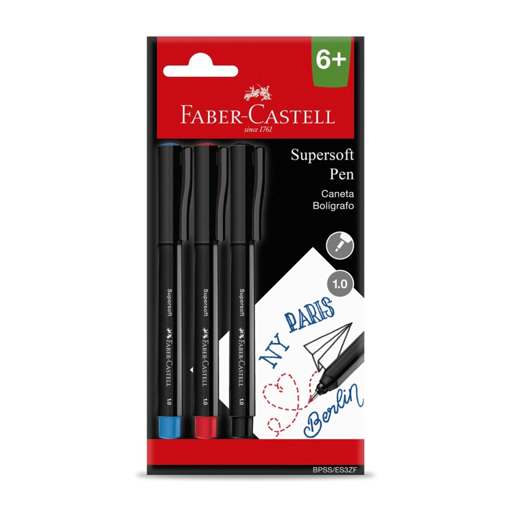 Caneta 3 cores 1.0 Supersoft Faber-Castell