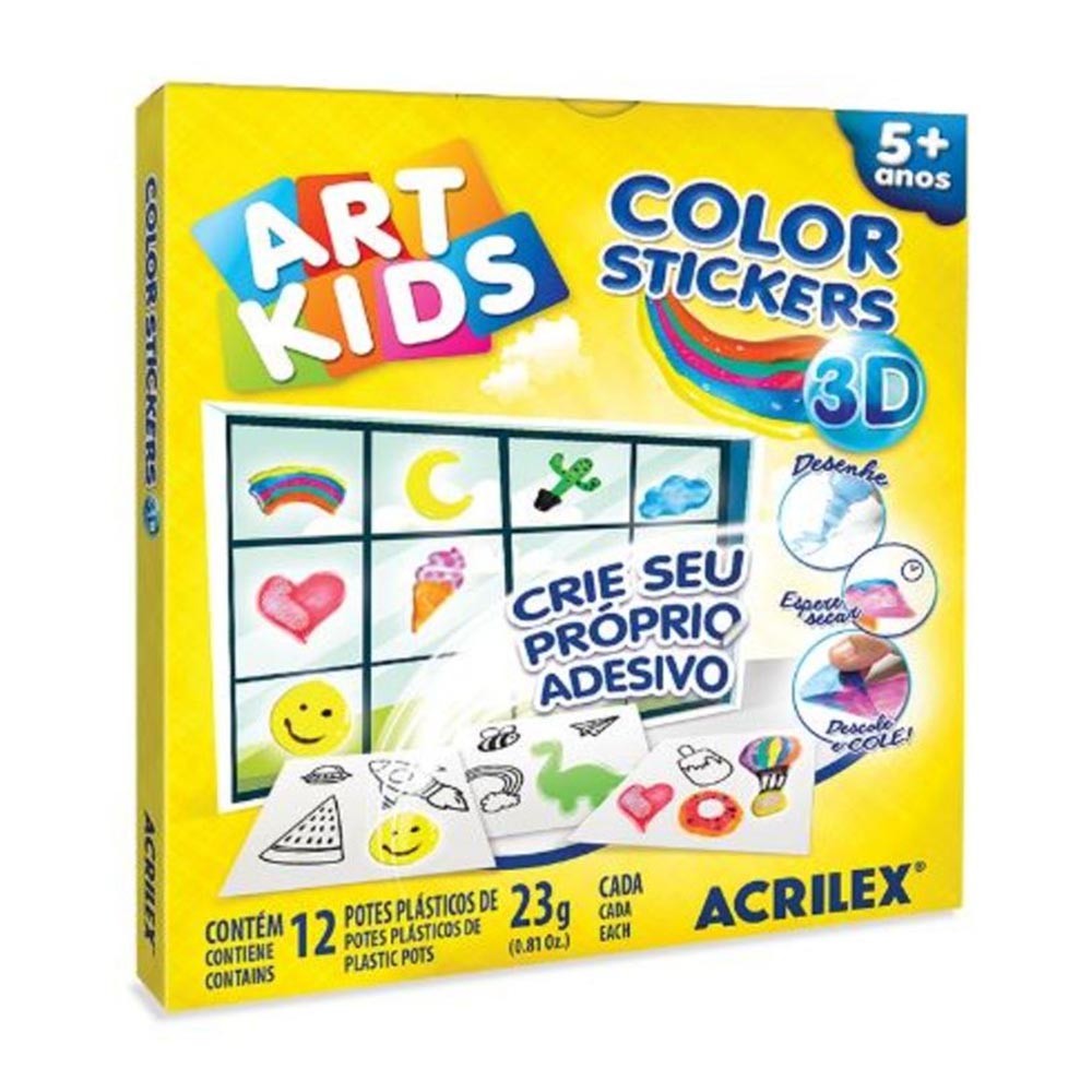 Color Stickers 12 cores Acrilex