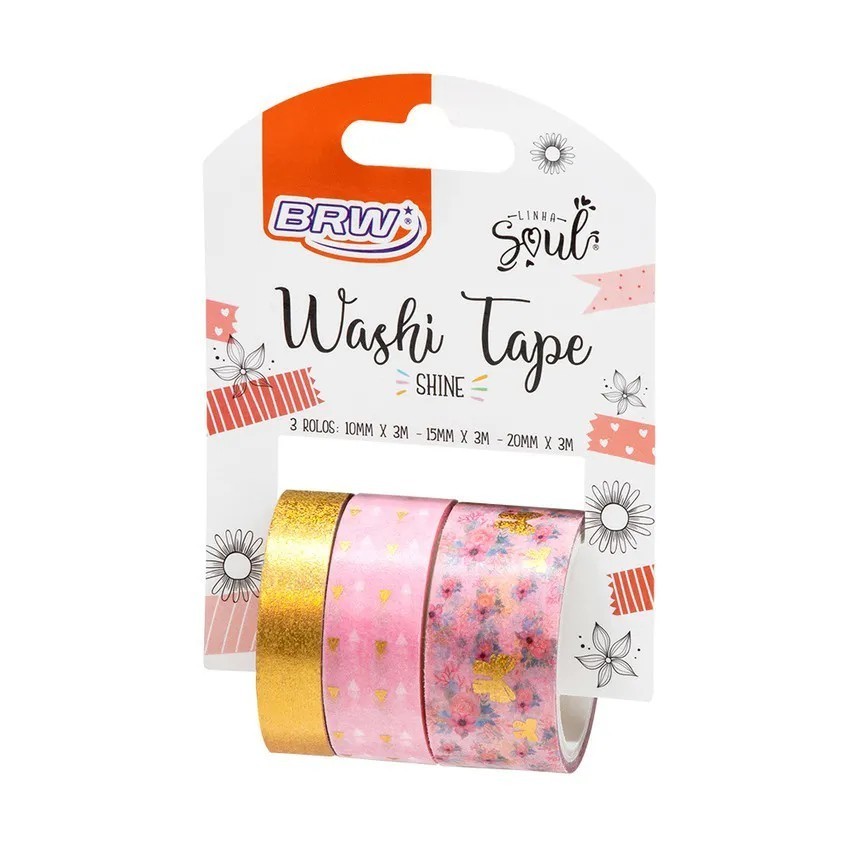 Fita adesiva Washi Tape shine 3 un Brw