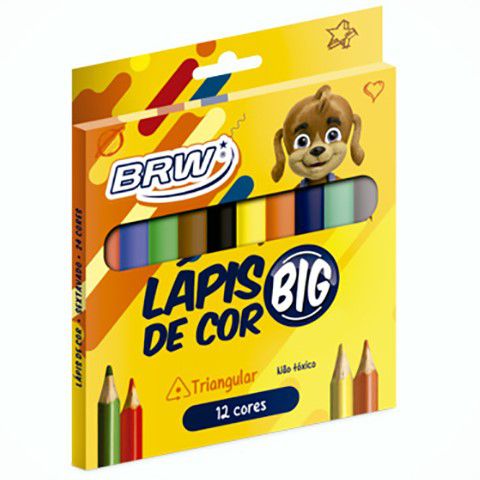 Lápis de cor mini 12 cores JUMBO Brw