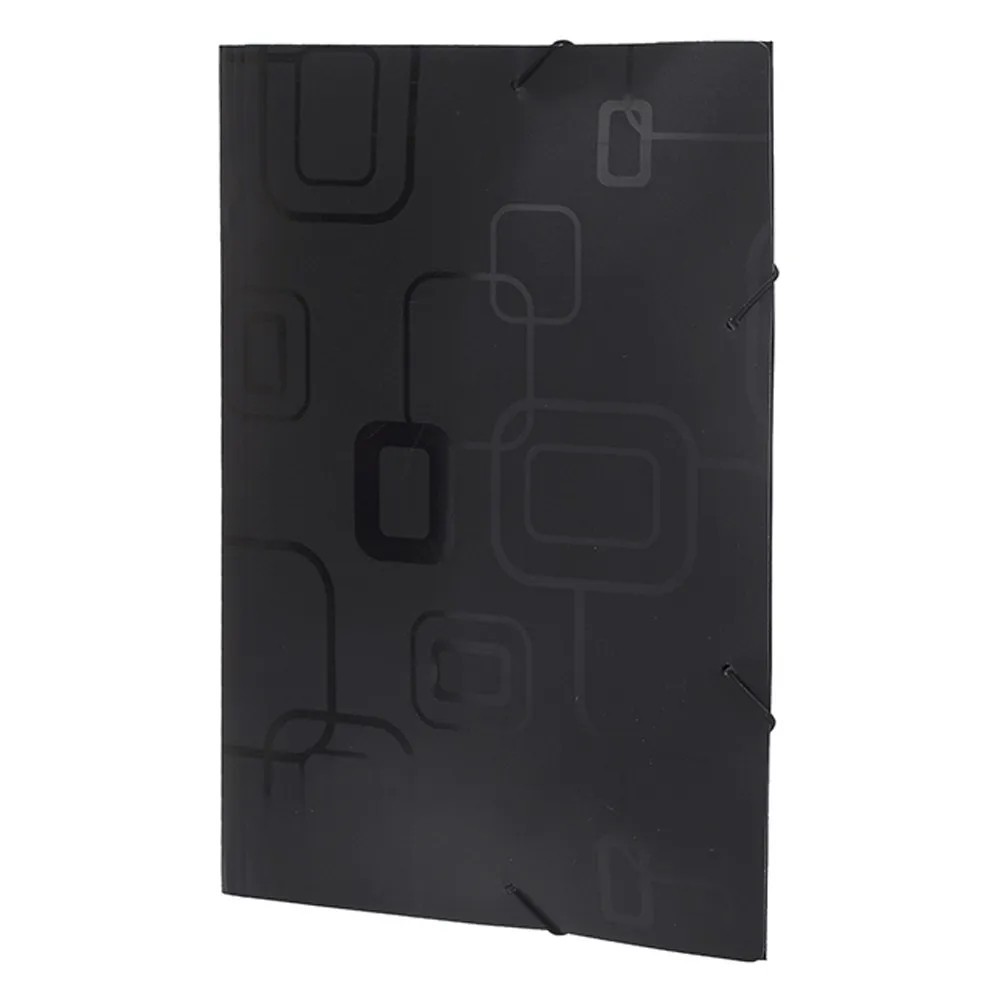 Pasta com elástico A4 fina preto New Line Dello Livraria Barão