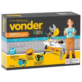 Bancada de brinquedo ferramentas 44 pçs Vonder