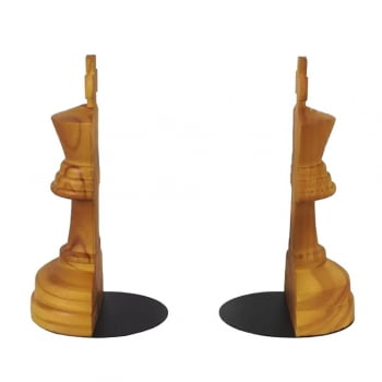 Bibliocanto Rei xadrez madeira Geguton