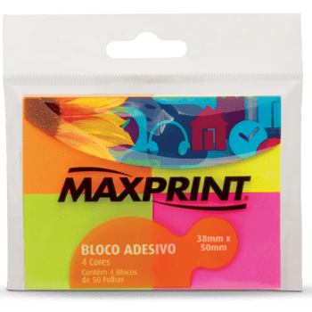 Bloco adesivo 38x50 50 fls neon Maxprint