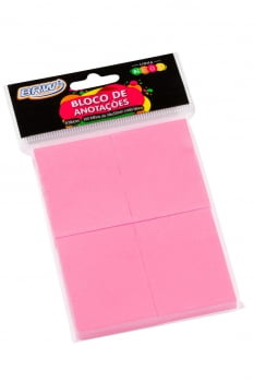 Bloco adesivo 38x51 100 fls rosa Brw