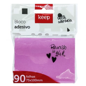 Bloco adesivo 75x10 100 fls rosa Keep