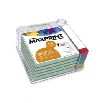 Bloco adesivo 76x76 400 fls com porta-blocos Maxprint