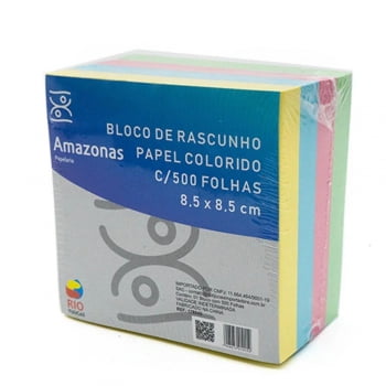 Bloco de rascunho colorido 500 fls 4 cores Rio Tijucas