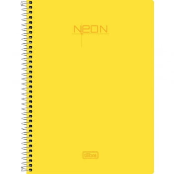 Caderno 1/4 80 fls Neon amarelo Tilibra