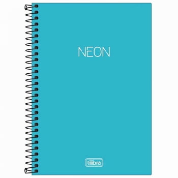 Caderno 1/4 80 fls azul Neon Tilibra