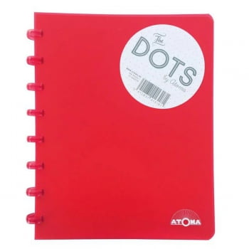 Caderno A5 72 fls vermelho DOTS Atoma