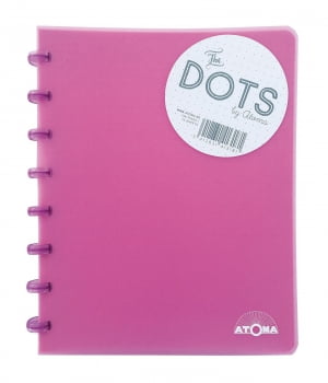 Caderno A5 72 fls rosa DOTS Atoma