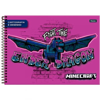 Caderno desenho 80 fls Minecraft Foroni