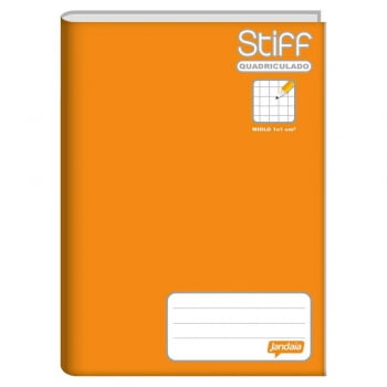Caderno quadriculado 10x10 96 fls laranja Stiff Jandai