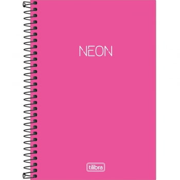 Caderno sem pauta 1/4 80 fls Neon Pink Tilibra