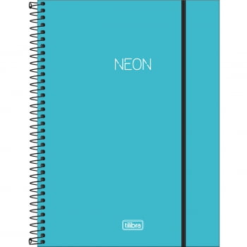 Caderno universitário 10 matérias 160 fls Azul Neon Tilibra