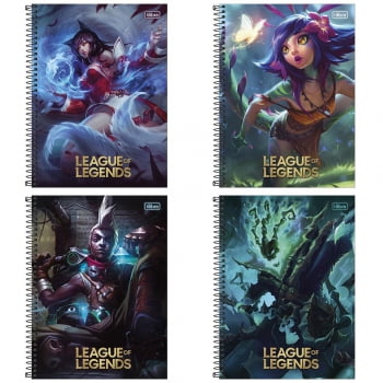 Caderno universitário 12 matérias 192 fls League of Legends Tilibra