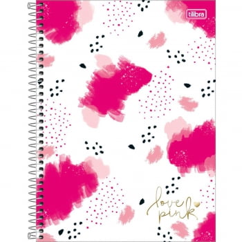 Caderno universitário 12 matérias 192 fls Love Pink Tilibra