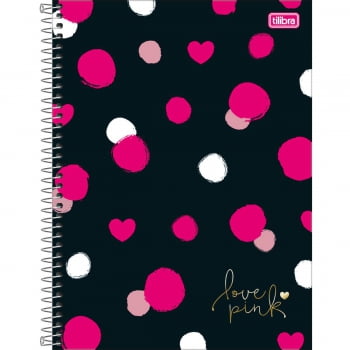 Caderno universitário 12 matérias 192 fls Love Pink Tilibra