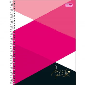 Caderno universitário 1 matéria 80 fls Love Pink Tilibra