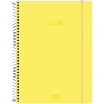 Caderno universitário 1 matéria 80 fls Neon amarelo Tilibra