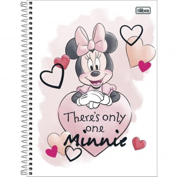 Caderno universitário 20 matérias 320 fls Minnie Light Tilibra
