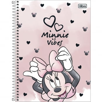 Caderno universitário 20 matérias 320 fls Minnie Light Tilibra