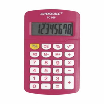 Calculadora 8 dígitos rosa PC986P Procalc