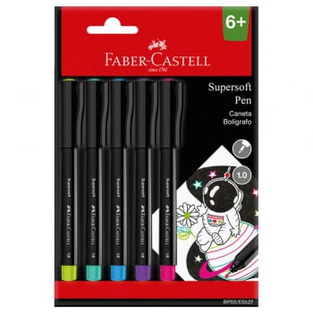 Caneta 5 cores 1.0 Supersoft Faber-Castell