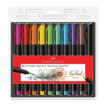 Caneta brush 10 cores Supersoft Faber-Castell
