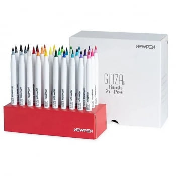Caneta brush 29 cores + blender Ginza Pro New Pen