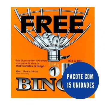 Cartela de bingo 100 folhas jornal 15 un Guerra