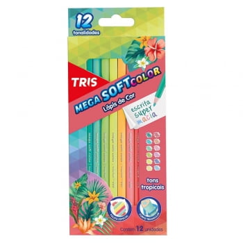 Lápis de cor 12 cores  Tons Tropicais Tris