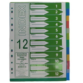 Divisória A4 12 fls coloridas Kit