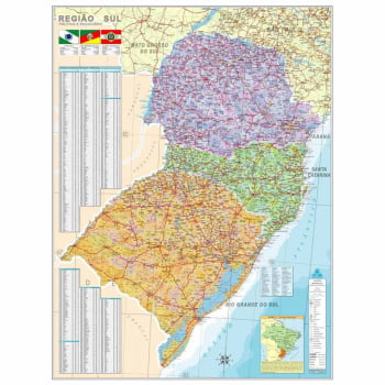 Mapa Brasil Região Sul político rodoviário 90x120 Glomapas
