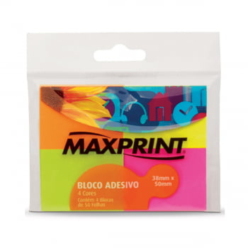 Bloco adesivo 38x50 50 fls neon Maxprint