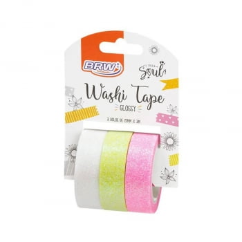 Fita adesiva Washi Tape glossy 3 un Brw