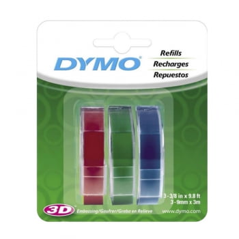 Fita rotuladora 9mmx3m 3 un cores sortidas Dymo