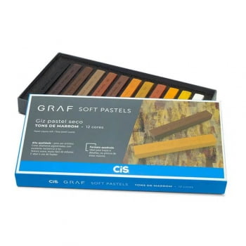 Giz pastel seco 12 tons de marrom Graf Soft Pastels CIS