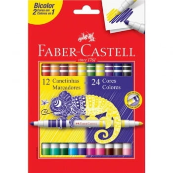Hidrográfica 24 cores bicolor Faber-Castell