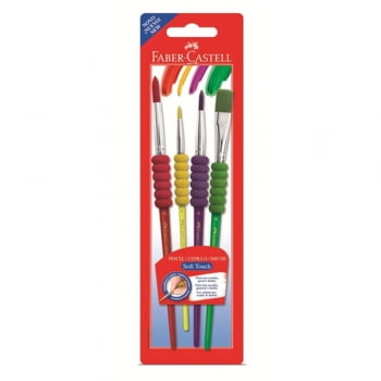 Kit 4 pinceis soft touch Faber-Castell