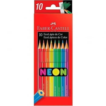 Lápis de cor 10 cores neon Faber-Castell