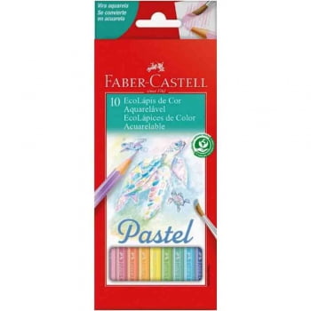 Lápis de cor 10 cores pastel AQUARELÁVEL Faber-Castell
