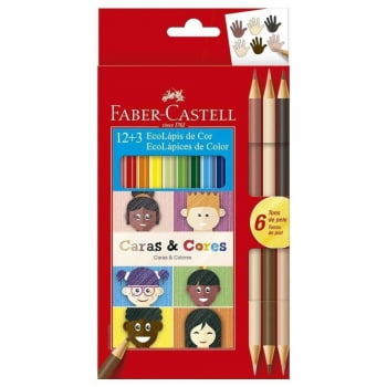 Lápis de cor 12 cores Caras e Cores Faber-Castell