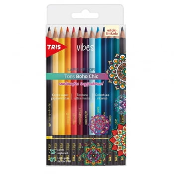 Lápis de cor 12 cores Tons Boho Chic Tris