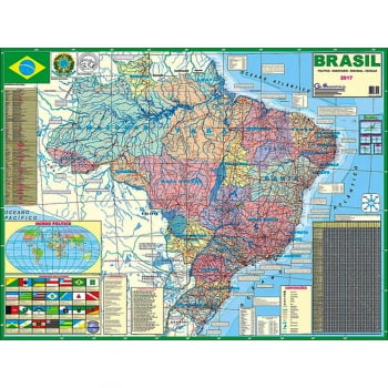 Mapa Brasil político rodoviário 90x120 Glomapas